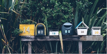 a bunch of mailboxes